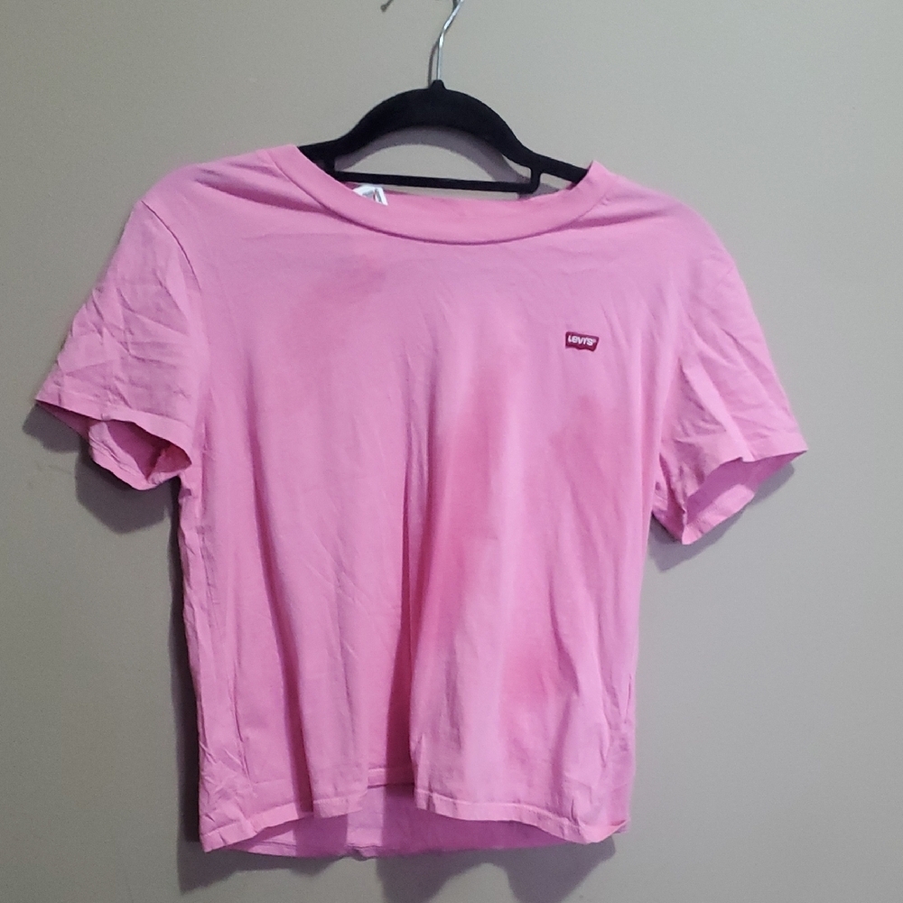 Levi's Pink Women's Cropped  Cotton Top Size Medium